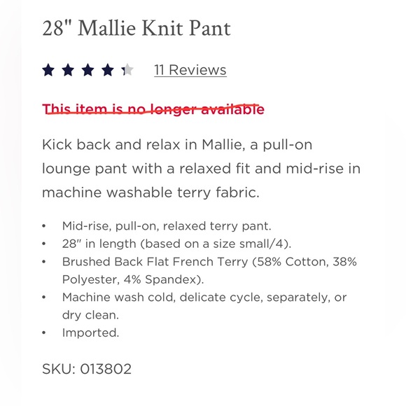 NEW Mallie Knit pant jogger fleece sweatpant white Lilly Pulitzer sweats pants - Picture 8 of 8